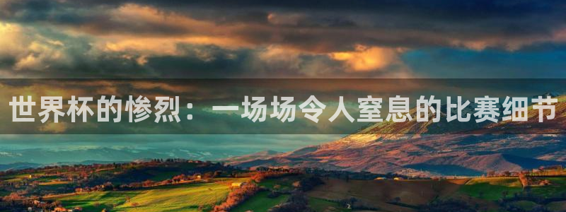 2026世界杯日期:世界杯的惨烈:一场场令人窒息的比赛细节
